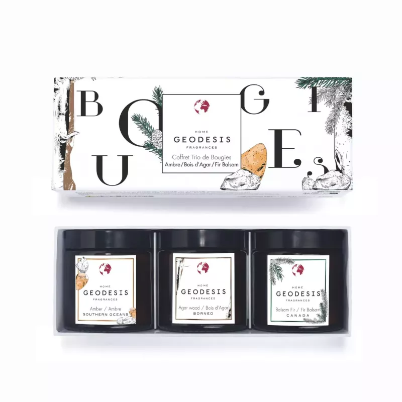 90g Candles trio set, Amber-woody, ideal gift