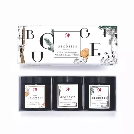 90g Candles trio set, Amber-woody, ideal gift