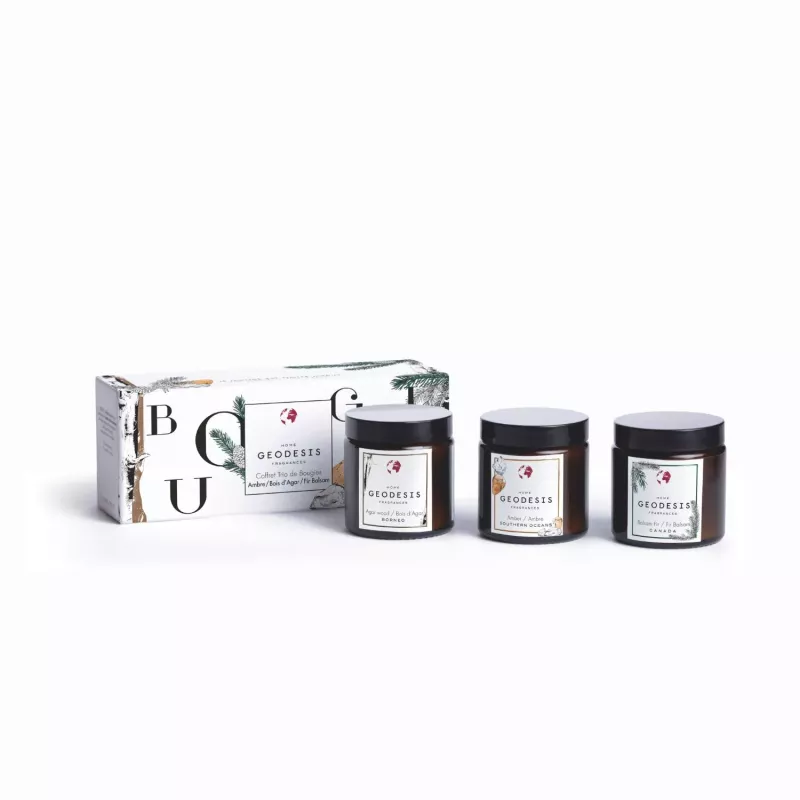 90g Candles trio set, Amber-woody, ideal gift
