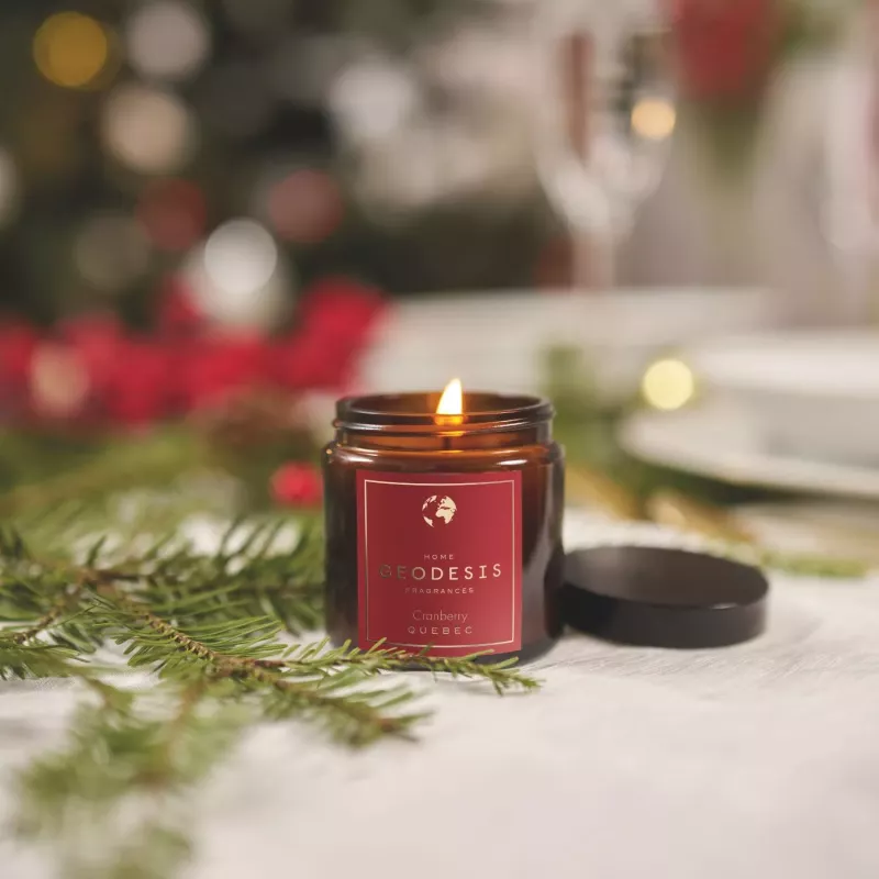 Bougie parfumée 90g Cranberry, Edition limitée de Noël